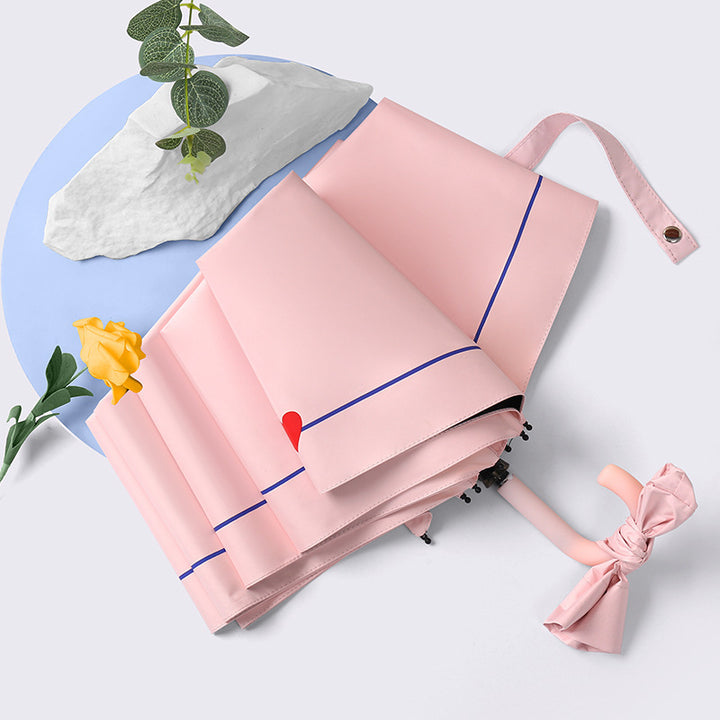 Women's Foldable Umbrella with Elegant Heart Design Bowlift