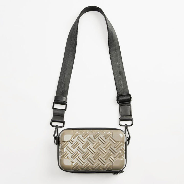 Unisex Textured Hard Shell Crossbody Bag Bowlift