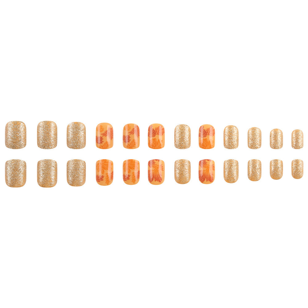 Autumn Leaf Press-On Nail Art Bowlift