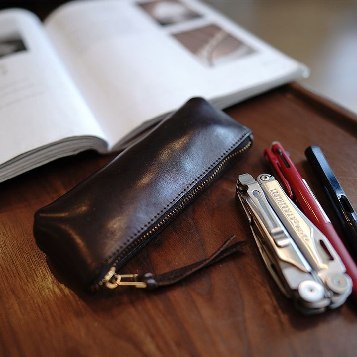 Premium Leather Pencil Pouch Bowlift
