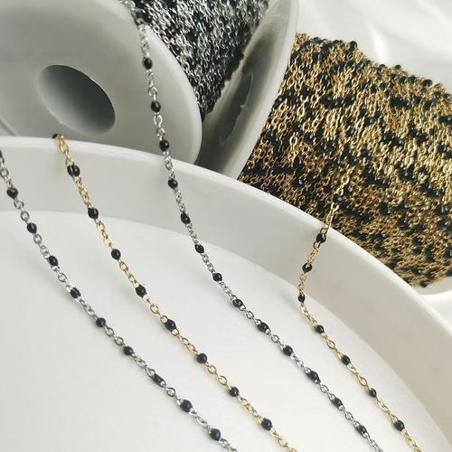 Delicate Beaded Chain Necklace Bowlift