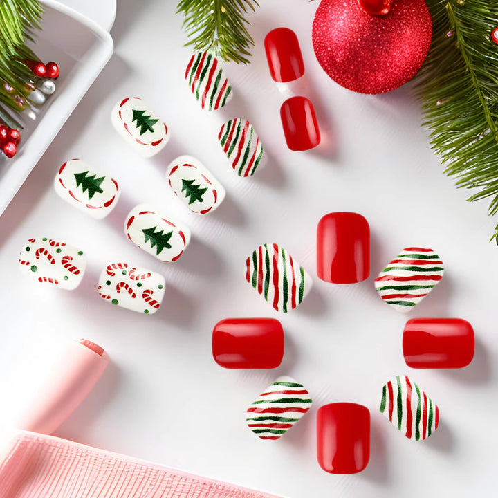 Holiday-Themed Press-On Nail Set Bowlift
