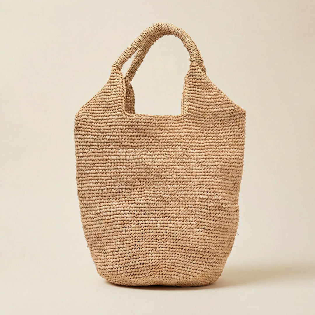 Beach bag made of natural raffia with practical handles Bowlift