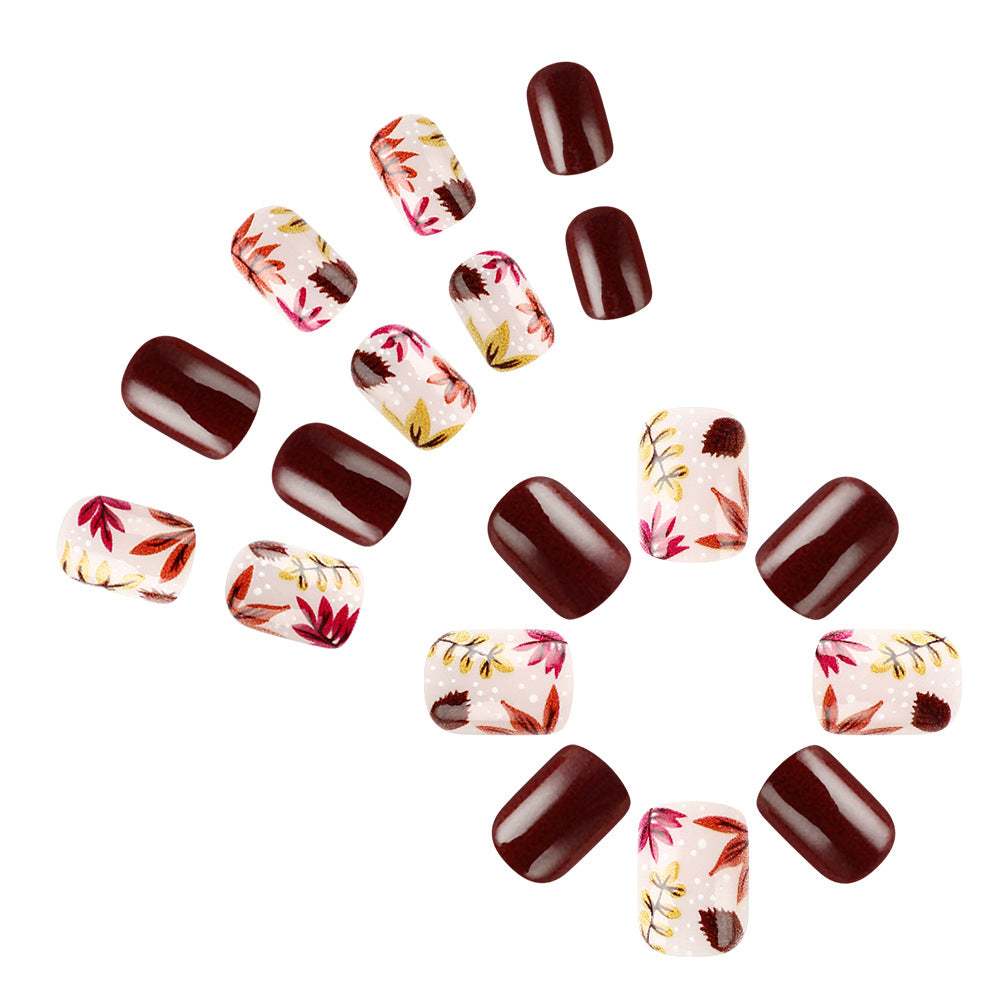 Autumn-Inspired Press-On Nail Art Bowlift