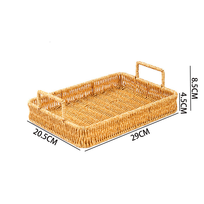Women's Rectangular Basket with Integrated Handles Bowlift