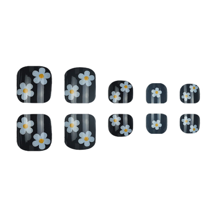Floral-Embellished Press-On Toenails Bowlift