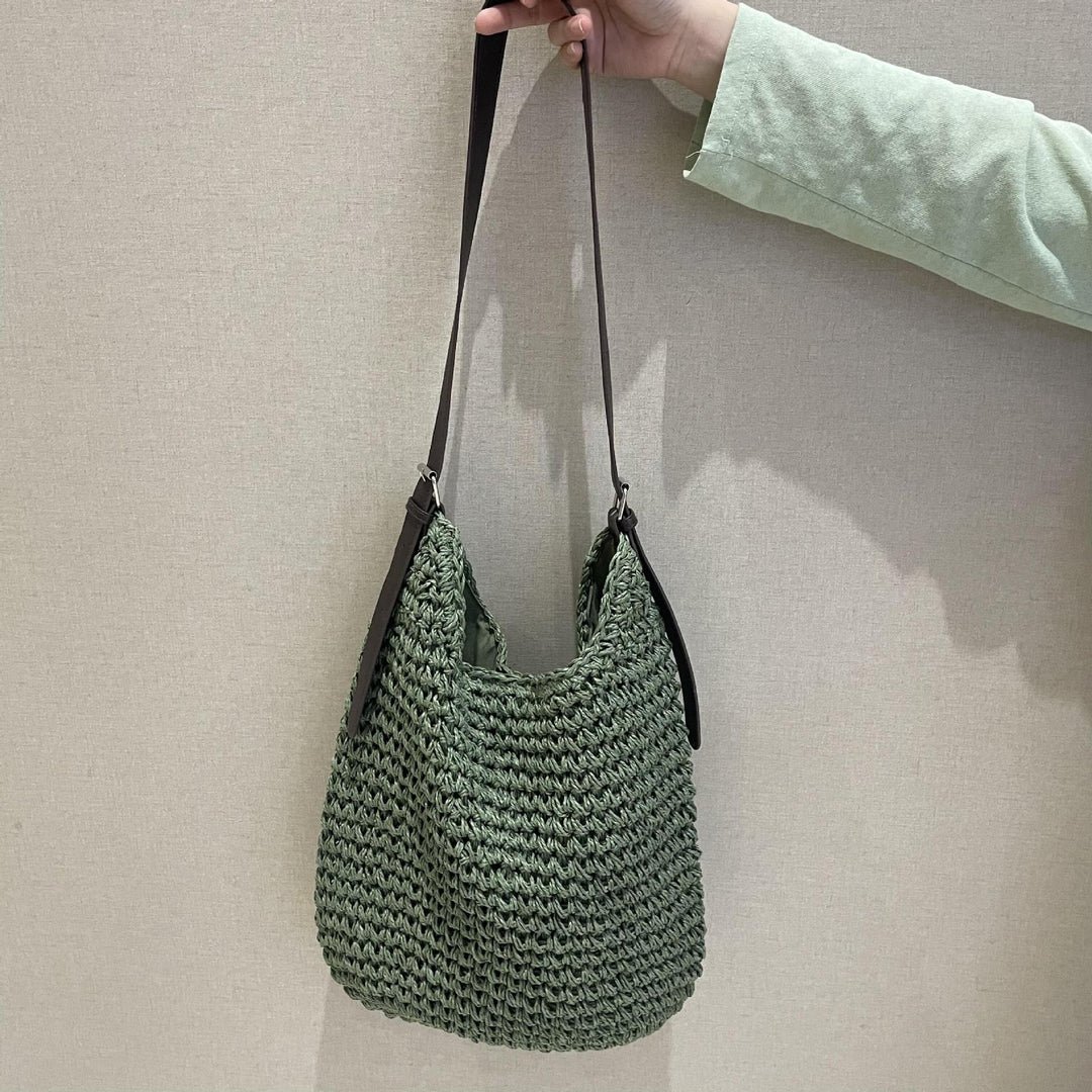 Braided shoulder bag with elegant leather strap Bowlift