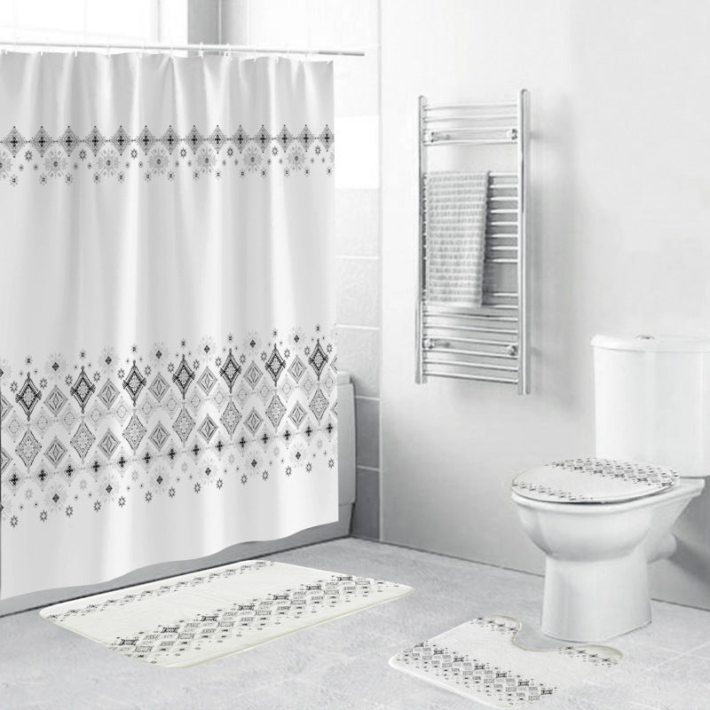 Chevron Pattern Bathroom Set Bowlift