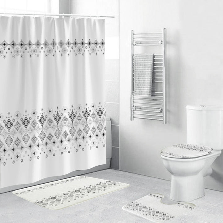Chevron Pattern Bathroom Set Bowlift