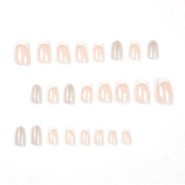 Artistic Nail Extensions with Elegant French Tip Bowlift