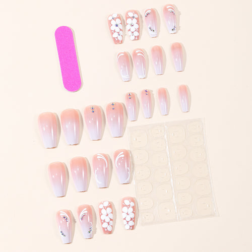 Ornate Floral Acrylic Nail Art Extensions Bowlift