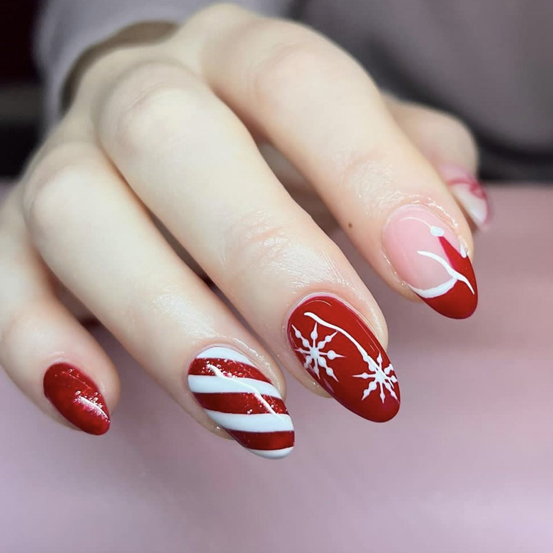 Festive Holiday-Themed Stiletto Nail Art Set Bowlift