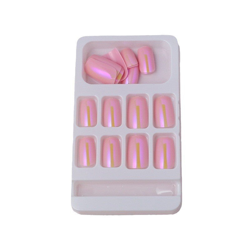 Natural French Tip Press-On Nails Bowlift