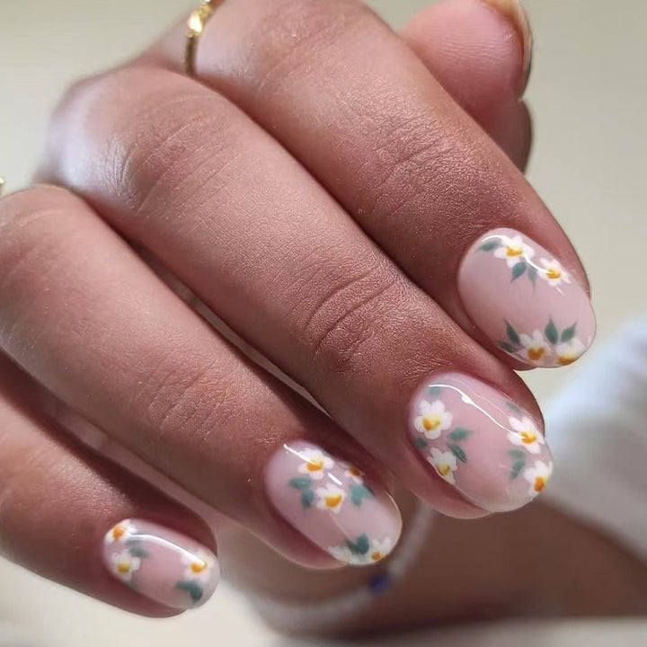 Floral Print Gel Nail Art Bowlift