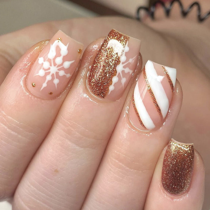 Festive 3D Glitter Nail Art Extensions Bowlift