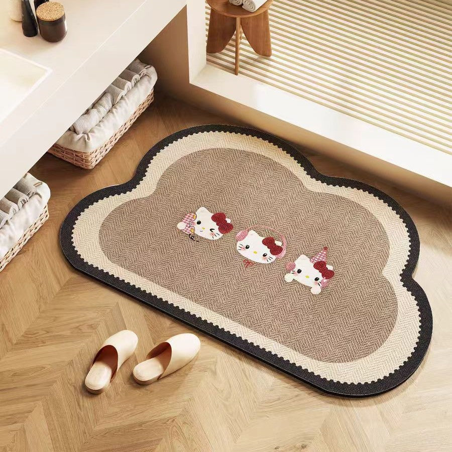 Decorative Cat-Themed Bathroom Mat