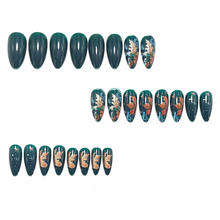 Artificial Nails in Stylish Autumn Design Bowlift