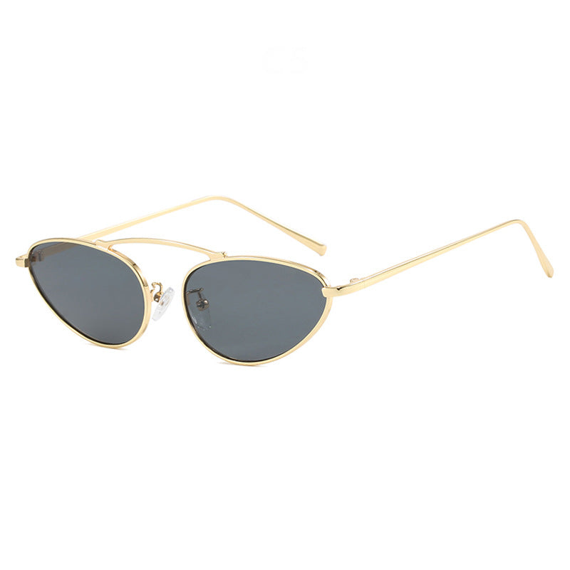 Women trendy Cat-Eye sunglasses with slim metal frame Bowlift