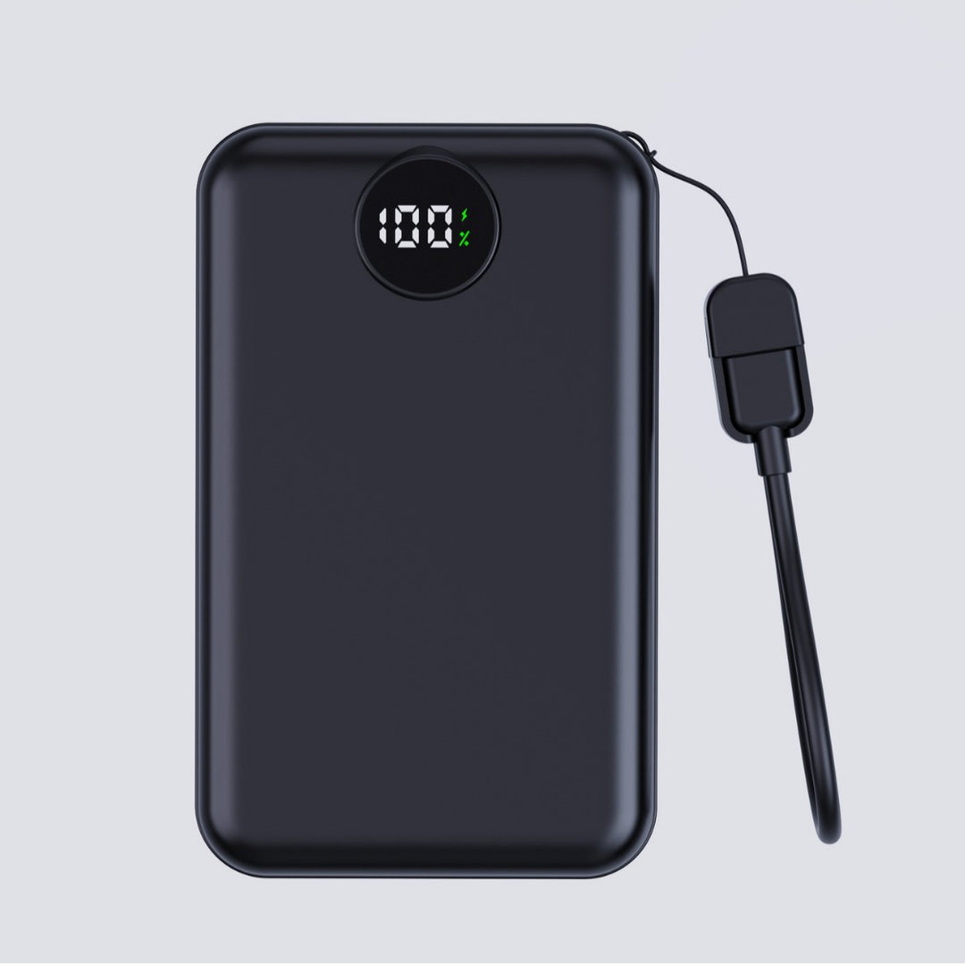 Portable power bank with integrated digital display and intelligent charging function Bowlift