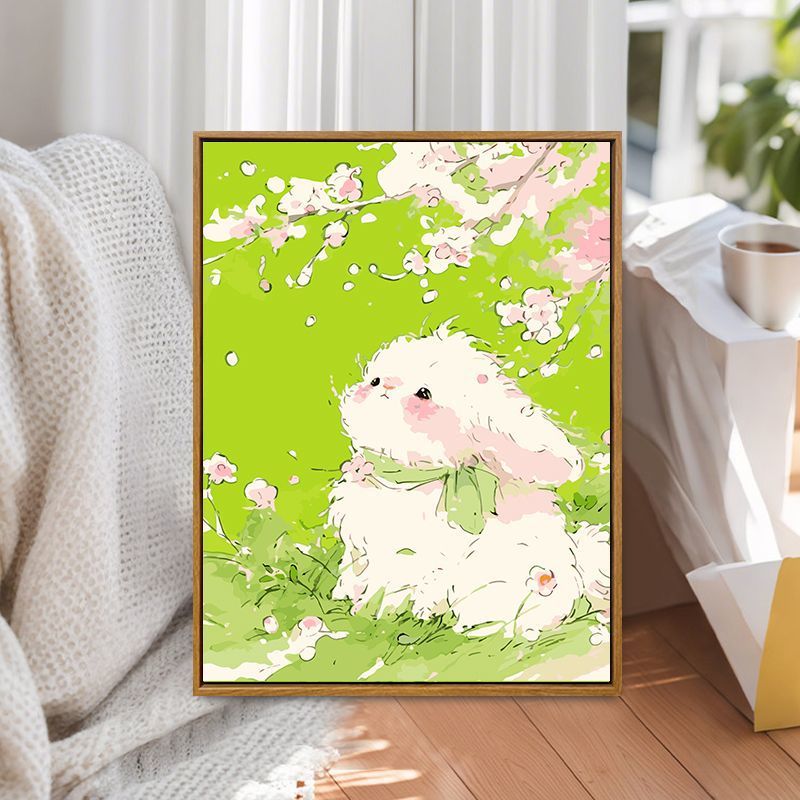 Whimsical Bunny Illustration Canvas Art Bowlift