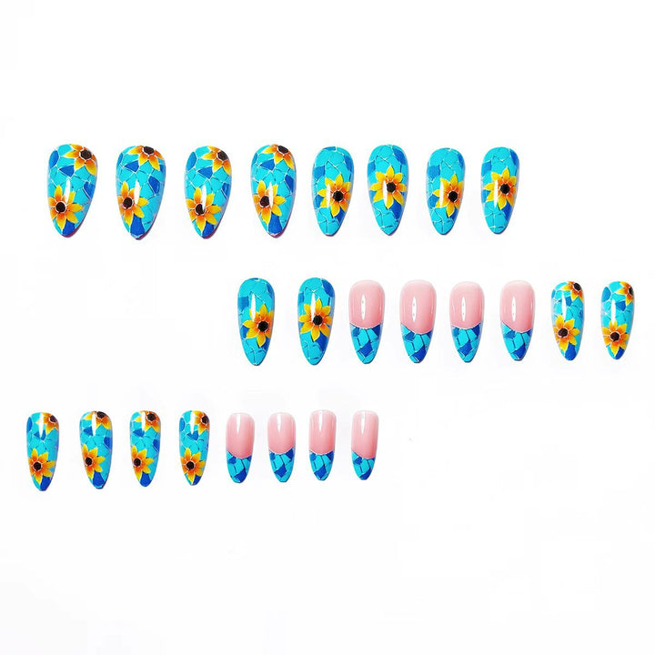Artificial nails in creative mosaic design Bowlift
