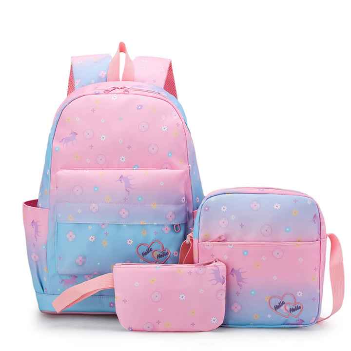 Cute Multi-Pocket School Backpack Set Bowlift