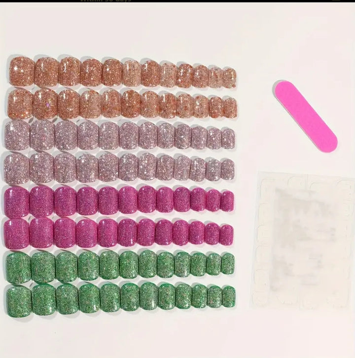 DIY Glitter Press-On Nails Bowlift