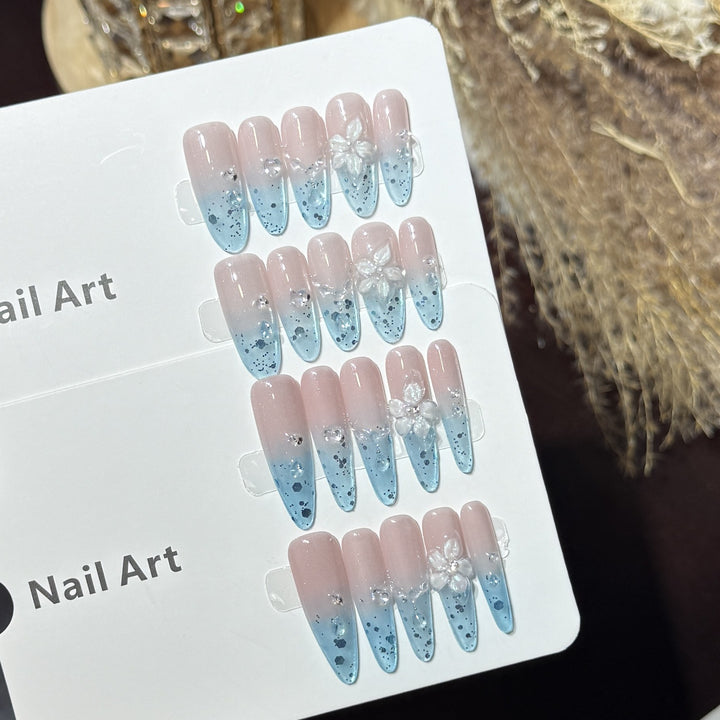 Ombre Floral Press-On Nail Art Set Bowlift