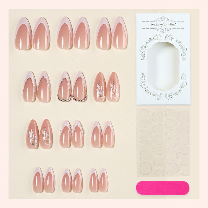 Artificial nail set with elegant tips and glitter accents Bowlift