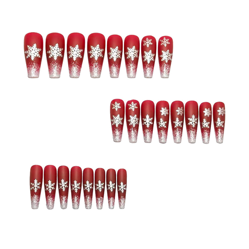 Artificial Nails in Festive Winter Design Bowlift