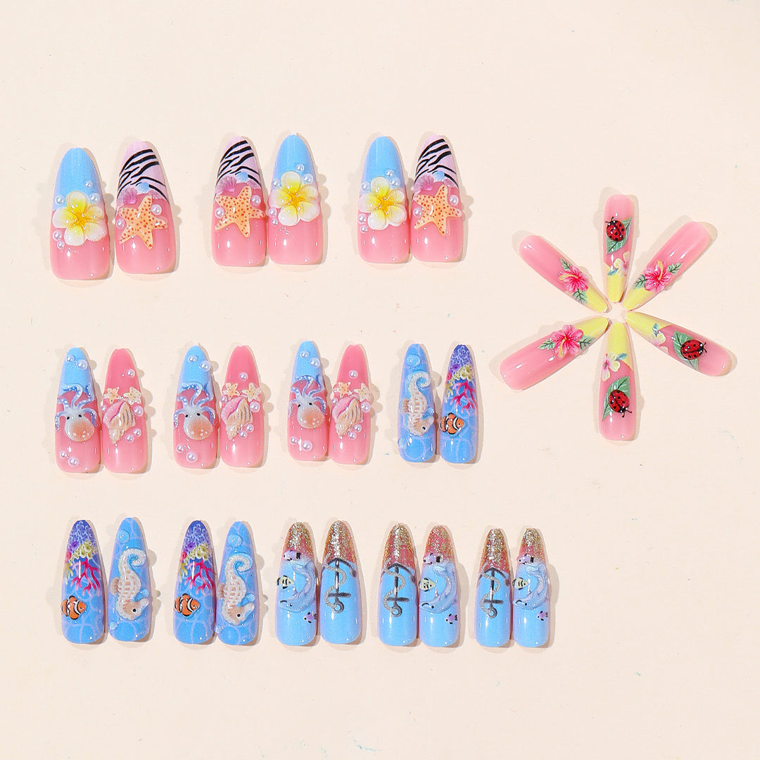 Ocean-Inspired 3D Nail Art Set Bowlift