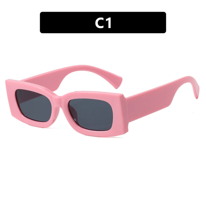 Women's fashionable square sunglasses with transparent frame and protective UV filter Bowlift