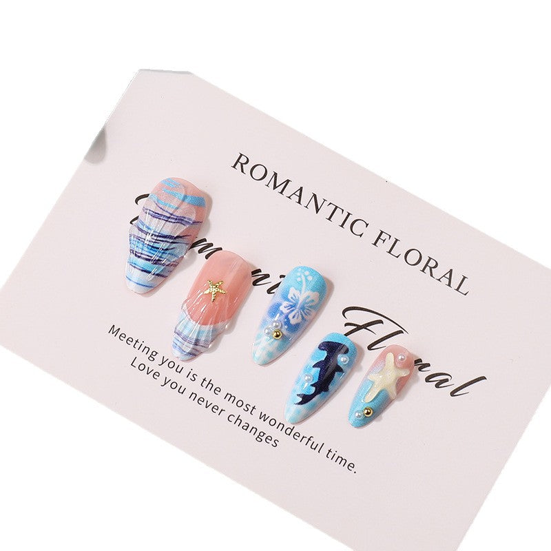 Artistic Sea-Inspired Press-On Nails Bowlift
