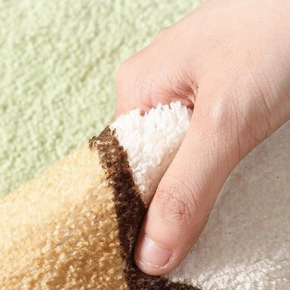 Cute Cartoon Cat-Themed Plush Area Rug