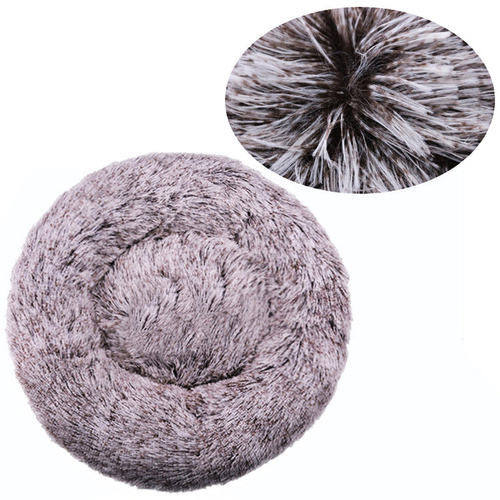 Round Fuzzy Dog Bed