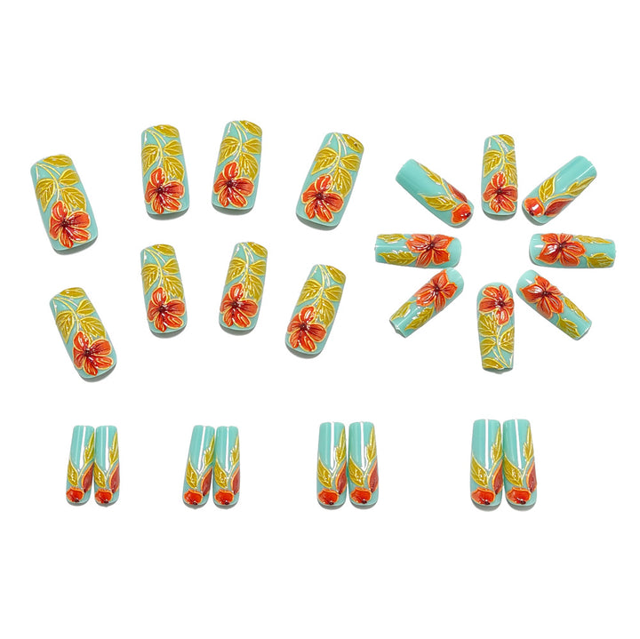 Artificial nails with elegant 3D flower design Bowlift