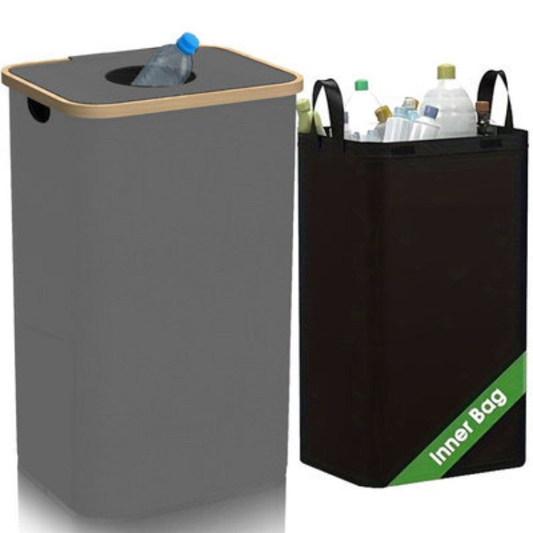 Multifunctional laundry storage box with bamboo lid Bowlift
