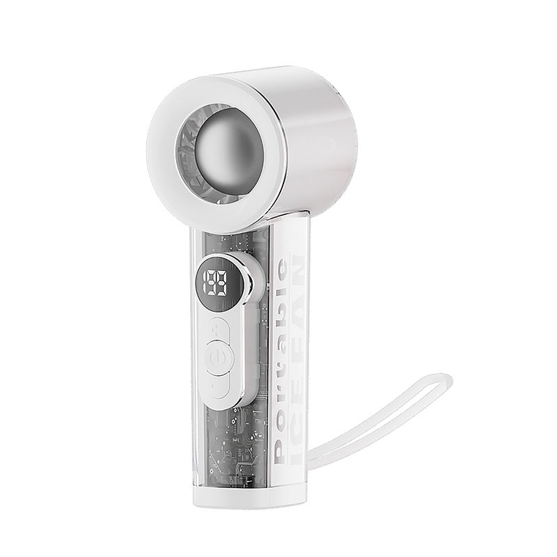Women's Portable Digital Fan with Temperature Controlled Display Bowlift