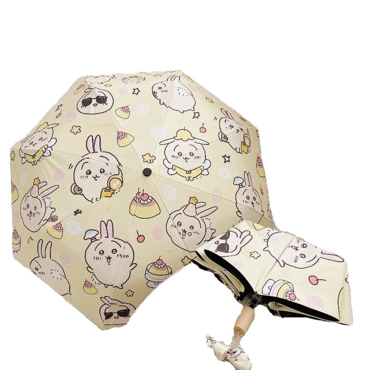 Women's Folding Umbrella with Playful Animal Design Bowlift