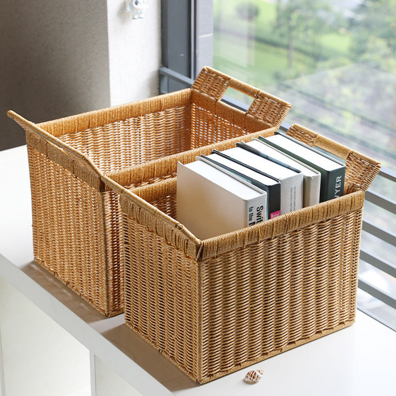 Handcrafted Woven Storage Cube with Ergonomic Handles Bowlift
