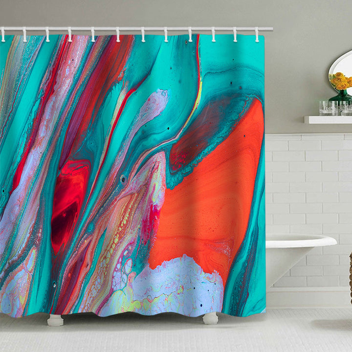 Artistic Marble Design Shower Curtain Bowlift
