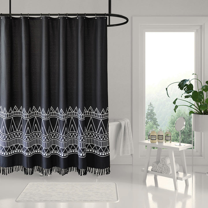 Geometric Fringe Shower Curtain Bowlift