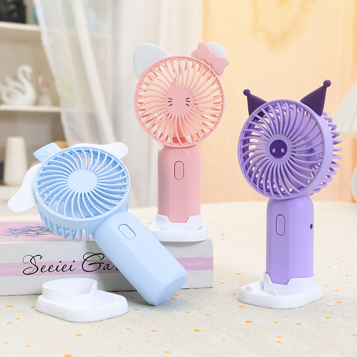 Women's Portable Mini Hand Fan in Cute Bear Design Bowlift