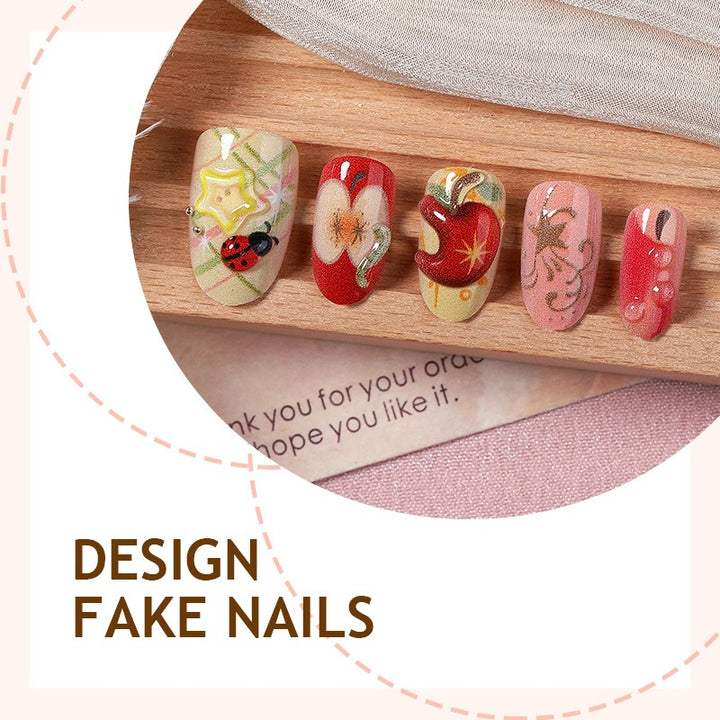 Creative nail art set with playful designs and glitter accents Bowlift