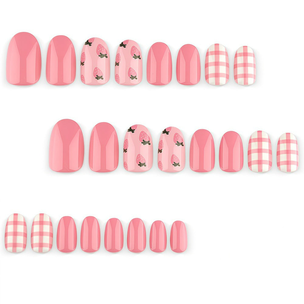 Artificial Nails in Spring Strawberry Design Bowlift