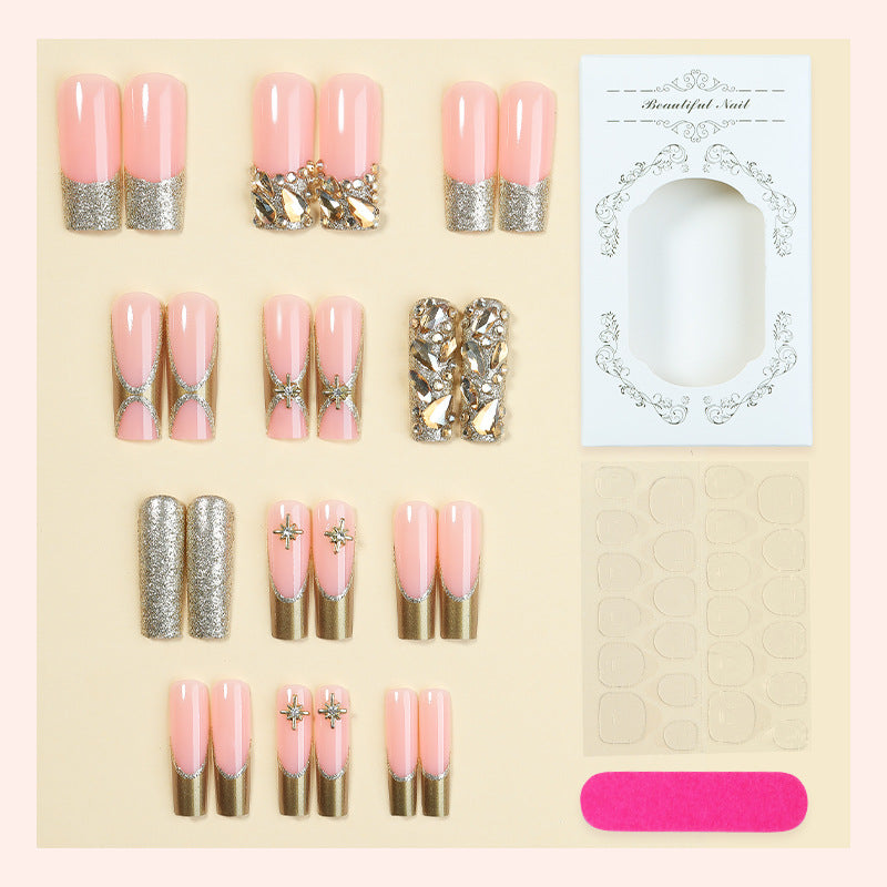 Fake nail set with glitter accents and elegant decorations Bowlift