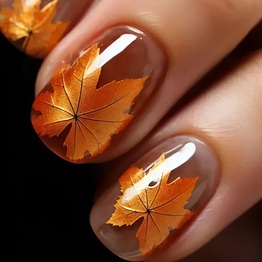 Autumn Leaf Pattern Nail Art Bowlift