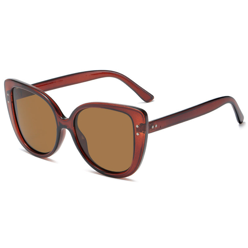 Ladies glamorous oversized sunglasses withElegant transparent frame Bowlift