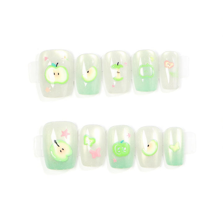 Whimsical Nature-Inspired Press-On Nail Art Set Bowlift