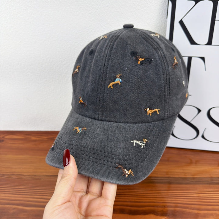 Unisex Embroidered Dog-Themed Baseball Cap Bowlift
